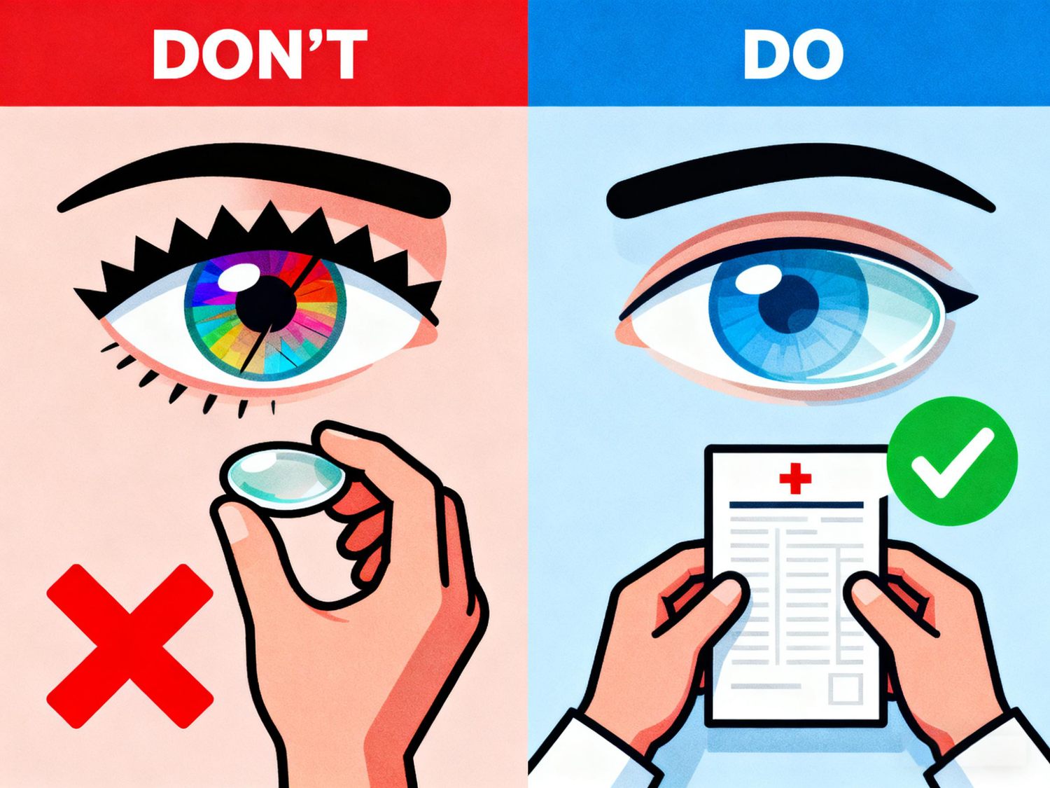 Yes, Colored Contacts Can Damage Your Eyes (If You Do This)