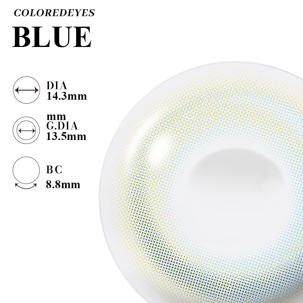 Coloredeyes Ocean Whisper Tide – 6-Month Blue Contact Lenses (14.3mm, BC 8.8)