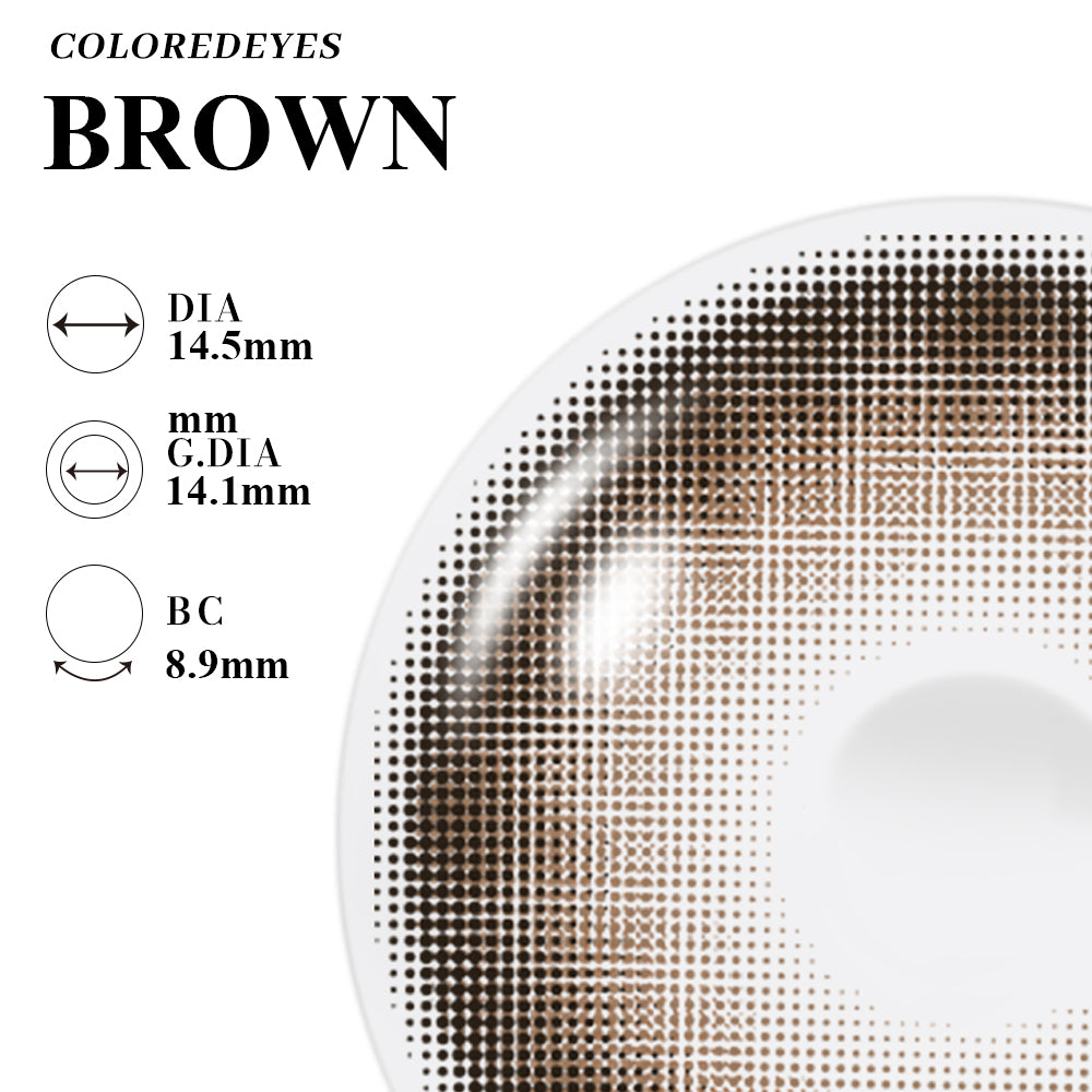 Coloredeyes Mocha Eclipse Aura – 6-Month Brown Contact Lenses (14.5mm, BC 8.9)