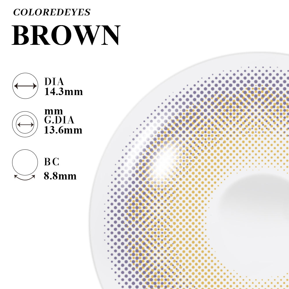 Coloredeyes Amber Whisper Glow – 6-Month Brown Contact Lenses (14.3mm, BC 8.8)