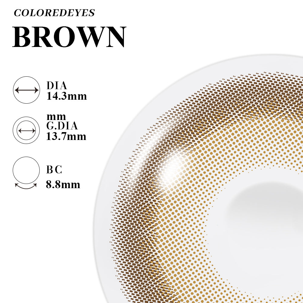 Coloredeyes Honey Glaze Mirage – 6-Month Brown Contact Lenses (14.3mm, BC 8.8)