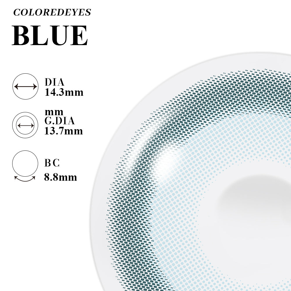 Coloredeyes Azure Moon Serenade – 6-Month Blue Contact Lenses (14.3mm, BC 8.8)