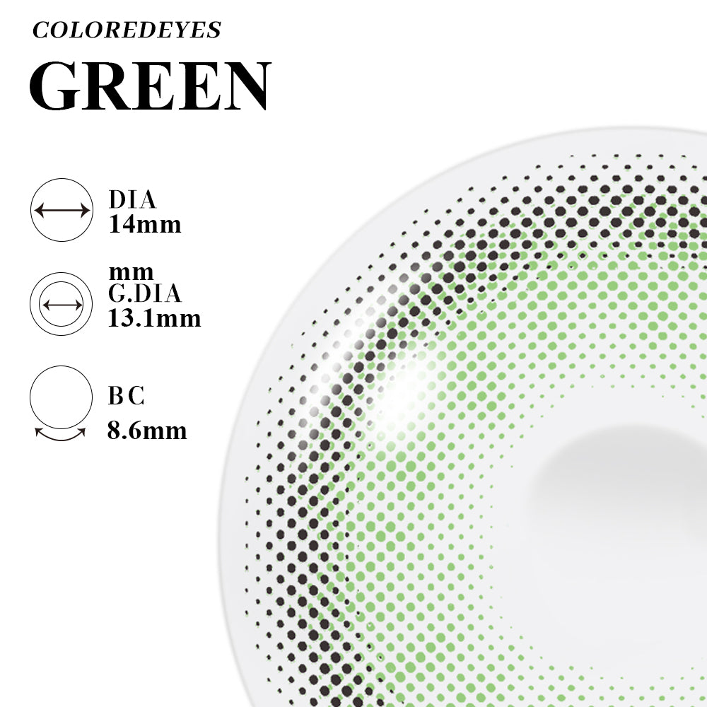 Coloredeyes Eden Moss Symphony – 6-Month Green Contact Lenses (14.0mm, BC 8.6)