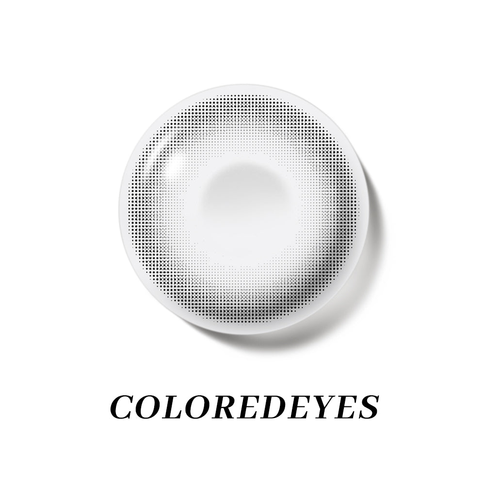 Coloredeyes Silver Veil – 6-Month Soft Gray Contact Lenses (DIA 14.3mm, BC 8.8mm)