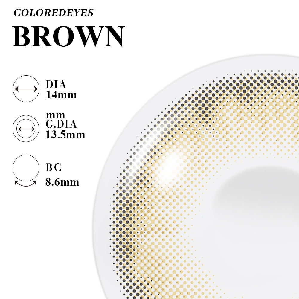 Coloredeyes Cocoa Whisper – 6-Month Soft Brown Contact Lenses (DIA 14.0mm, BC 8.6mm)